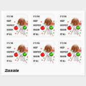 Basketbal Kerst Klassieker Ronde Sticker (Vel)