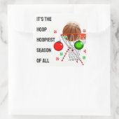 Basketbal Kerst Klassieker Ronde Sticker (Tas)