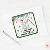 Basketbal Kerst Klassieker Ronde Sticker (Envelop)