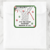 Basketbal Kerst Klassieker Ronde Sticker (Tas)