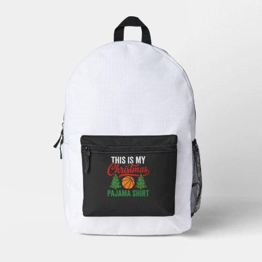 Basketbal Kerst Pyjama Shirt Bedrukte Rugzak (Voorkant)