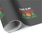 Basketbal Kerst Pyjama Shirt Cadeaupapier (Rol Hoek)