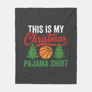 Basketbal Kerst Pyjama Shirt Fleece Deken