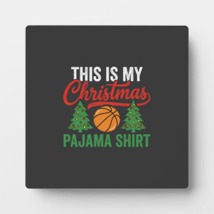 Basketbal Kerst Pyjama Shirt Fotoplaat
