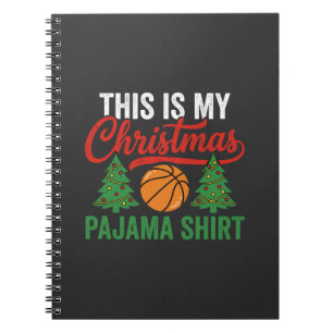 Basketbal Kerst Pyjama Shirt Notitieboek