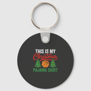Basketbal Kerst Pyjama Shirt Sleutelhanger