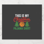 Basketbal Kerst Pyjama Shirt Sparkling Wijnetiket (Enkel label)