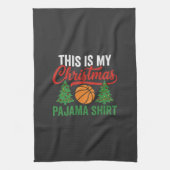 Basketbal Kerst Pyjama Shirt Theedoek (Verticaal)