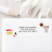 Basketbal Kerst retouradreslabels Etiket (Insitu)