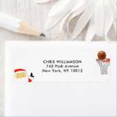 Basketbal kerst retouradreslabels etiket (Insitu)