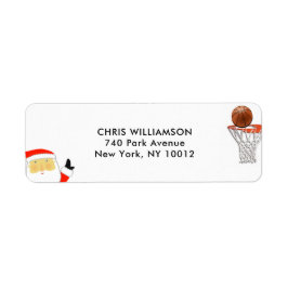 Basketbal kerst retouradreslabels etiket