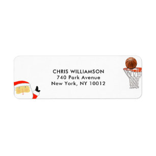 Basketbal kerst retouradreslabels etiket