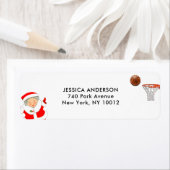 Basketbal kerst retouradreslabels etiket (Insitu)