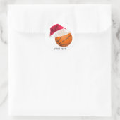 basketbal kerst ronde sticker (Tas)