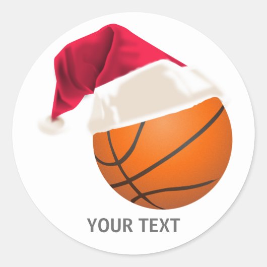 basketbal kerst ronde sticker (Voorkant)