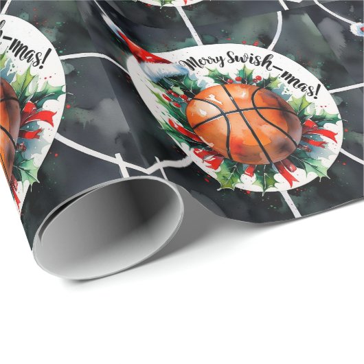 Basketbal Kerst thema Cadeaupapier (Rol Hoek)