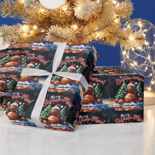 Basketbal Kerst thema Cadeaupapier (Feestdagen)