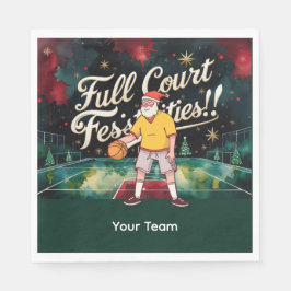 Basketbal Kerst thema met Naam Servet