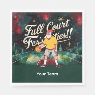 Basketbal Kerst thema met Naam Servet