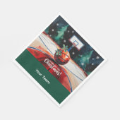 Basketbal Kerst thema met Naam Servet (Hoek)