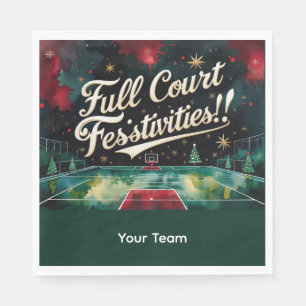 Basketbal Kerst thema met Naam Servet