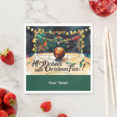 Basketbal Kerst thema met Naam Servet (Insitu)