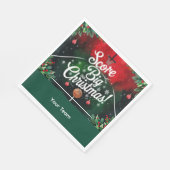 Basketbal Kerst thema met Naam Servet (Hoek)