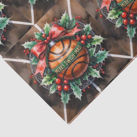 Basketbal Kerst thema Tissuepapier (Detail)