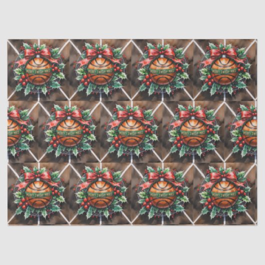 Basketbal Kerst thema Tissuepapier (Voorkant)