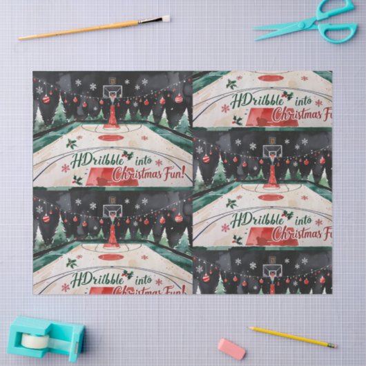 Basketbal Kerst thema Tissuepapier (Craft)