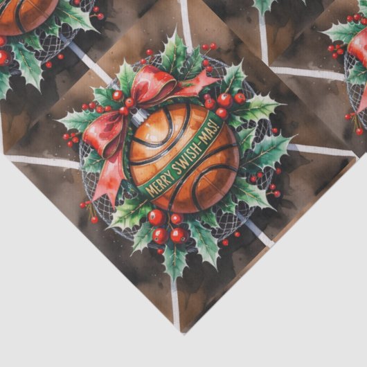 Basketbal Kerst thema Tissuepapier (Detail)