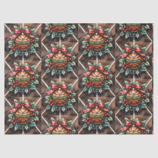 Basketbal Kerst thema Tissuepapier (Voorkant)