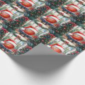Basketbal Kerst thema voor de speler Cadeaupapier (Hoek)