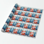Basketbal Kerst thema voor de speler Cadeaupapier (Uitgerold)
