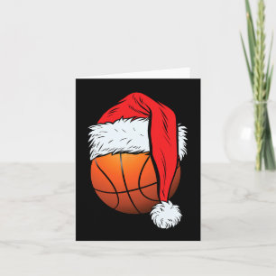 Basketbal Kerstbal Santa Hat Xmas Boys Mannen Kaart