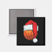 Basketbal Kerstbal Santa Hat Xmas Boys Mannen Magneet (Voorkant / Achterkant)