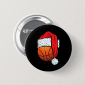 Basketbal Kerstbal Santa Hat Xmas Boys Mannen Ronde Button 5,7 Cm (Voorkant /achterkant)