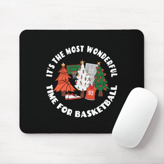 Basketbal Kerstbomen Graphic - Basketbal PL Muismat (Met muis)