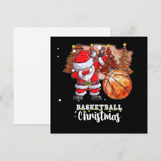 Basketbal kerstboom en de Kerstman Feestdagenkaart (Voorkant / Achterkant)
