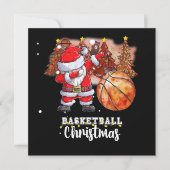 Basketbal kerstboom en de Kerstman Feestdagenkaart (Voorkant)