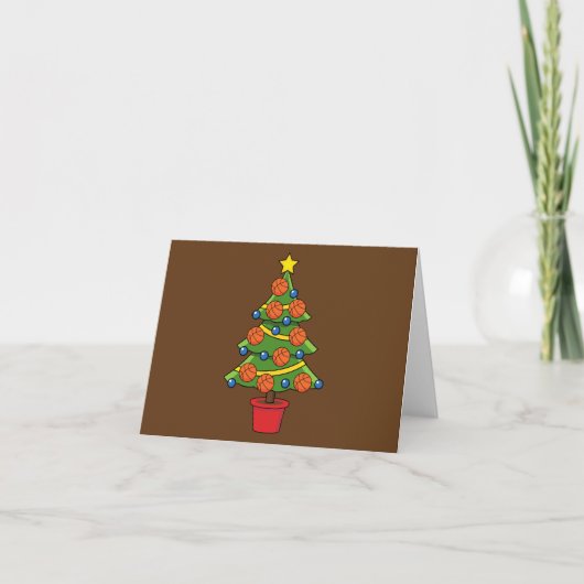 Basketbal Kerstboom Kaart (Voorkant)