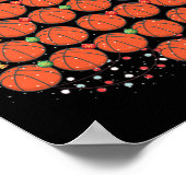 Basketbal Kerstboom Outfit Xmas Poster (Hoek)