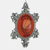 #basketbal kerstboomversiering tin sneeuwvlok ornament (Links)