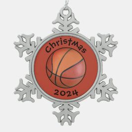 #basketbal kerstboomversiering tin sneeuwvlok ornament