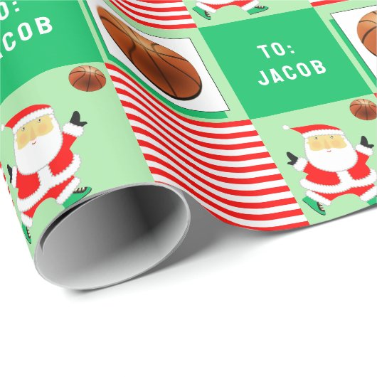 Basketbal Kerstcadeau Cadeaupapier (Rol Hoek)