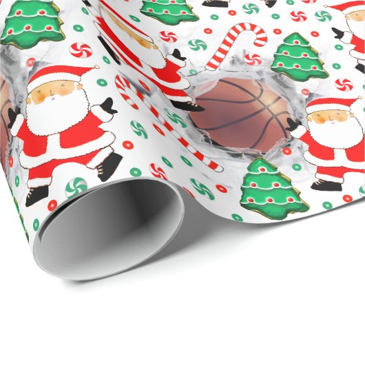 Basketbal Kerstcadeau Cadeaupapier (Rol Hoek)