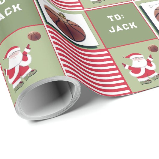 Basketbal Kerstcadeau Cadeaupapier (Rol Hoek)