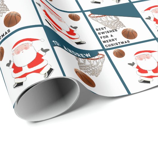 Basketbal Kerstcadeau Cadeaupapier (Rol Hoek)
