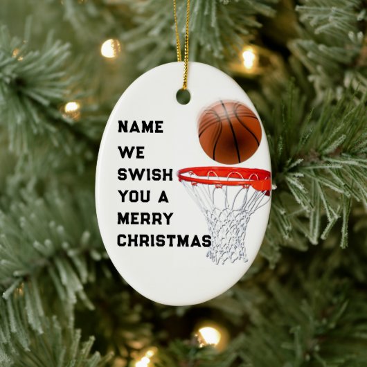 Basketbal Kerstcadeau Keramisch Ornament (Boom)
