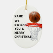 Basketbal Kerstcadeau Keramisch Ornament (Voorkant)
